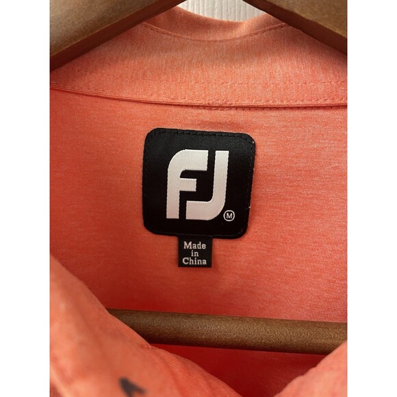 FootJoy Polo Golf Shirt Solid Coral Short Sleeve Stretch Men’s Size Medium - Picture 6 of 16